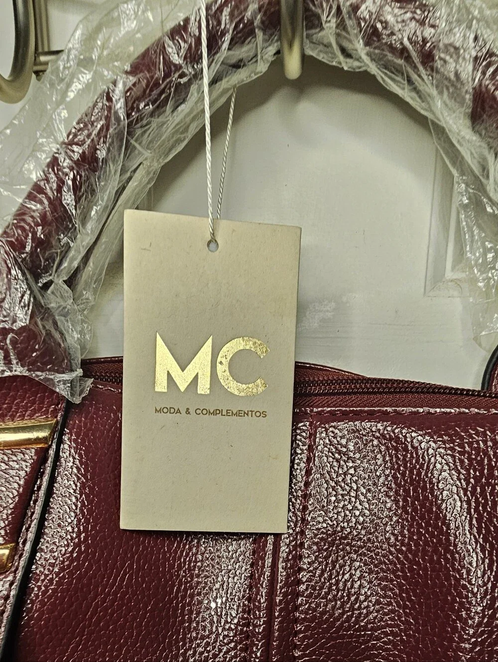 Burgandy Satchel Cross Body Handbag